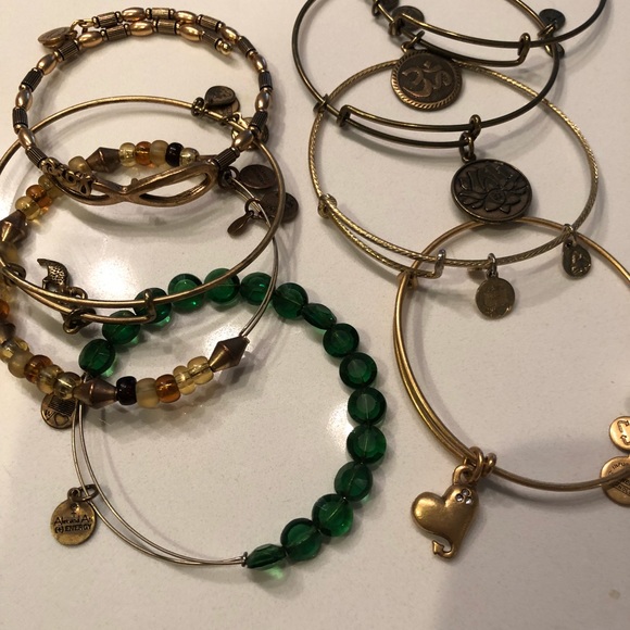 Stack of 8 Alex and Ani bracelets - Picture 2 of 2